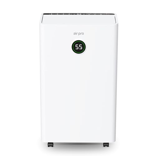 Air Pro 16L/Day Digital Dehumidifier - Large 5.5L Tank Sleep Mode 24H Timer Laundry Drying Bedroom Basement Garage & Kitchen - Portable Electric Mould Damp and Condensation Remover