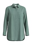 Webstruktur s.Oliver Damen 2144573 Leinen Bluse Langarm, Petrol 6575, 40