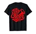 Cheer Papaw Biggest Fan Leopard Print Black And Red Pom Pom T-Shirt