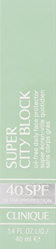 Clinique Super City Block, Oil-Free Daily Face And Skin Protector And Moisturizer, Broad Spectrum Spf 40 Uva/Uvb Sun-Blocking Ingredients, Free Of Parabens, Phthalates, And Sulfates, 1.4 Fl Oz #TOP1