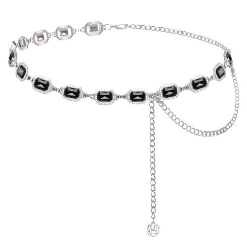 Red Chain Belt for Women Red Western Belt Metal Rhinestone Cowgirl Waist Chain for Dresses Jeans