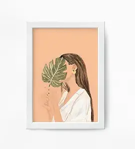 Corona card Technology Modern Art Framed Poster for Home & Office wall Decoration - Portrait, Wall Display (9.5 inch ? 7.5 inch) (Beige)