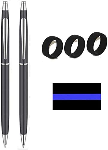 Classic Black and Silver Police Uniform Pens | Police Gift | Uniform Pen | (3 Different Sizes) Active Wear Silicone Wedding Rings | Police Uniform Pen | Thin Blue Line Gift