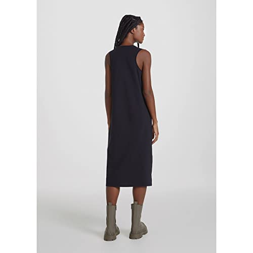 Vestido Básico Midi Com Fenda