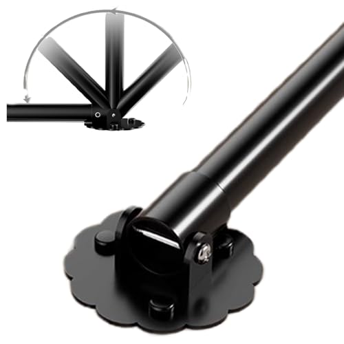 Closet Rod Expansion Closet Rails Angled Drying Rod, 180° Swivel Corner Wardrobe Rod Bracket, Wall Mounted Drilling Clothes Hanger Rack for Small Space(Black,130-210cm(51