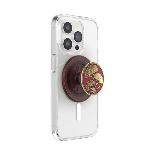 Image of PopSockets Phone Grip for MagSafe, Magnetic Holder, Phone Stand, Red - Oxblood