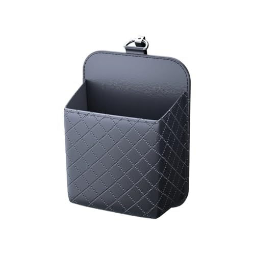 Poubelle de voiture en cuir PU noir pour grille d'aération