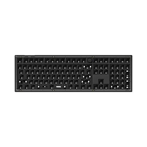 Keychron V6 kabelgebundene Mechanische Tastatur Barebone mit Knob, 100% Layout QMK/VIA Programmierbare Makros mit Hot-swappable Kompatibel mit Mac Windows Linux (Frosted Black - transluzent)