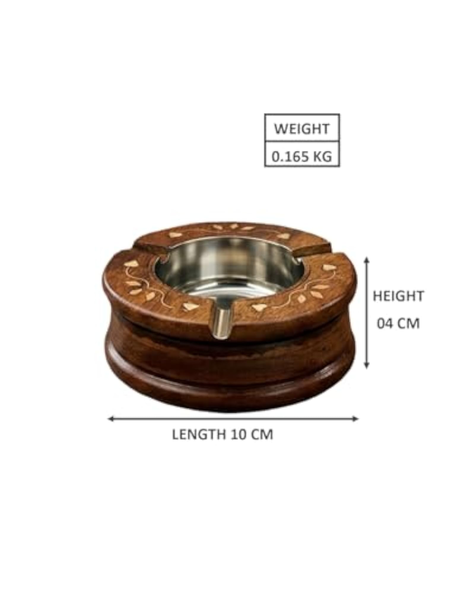Handcrafted Wooden Ashtray, Unique Design
