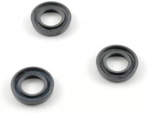 Three black pump seals, ready for installation