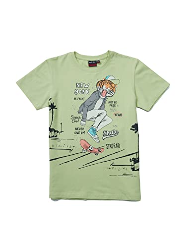 Image of Gini & Jony Boys Red Printed Knits Half Sleeves T-Shirt
