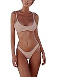 Vancavoo Conjuntos de Bikinis para Mujer Bikinis Push Up Triangular Tanga Traje de Baño de Dos Piezas，Rosa，L