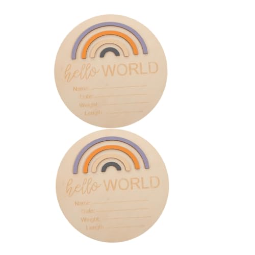 SUPVOX Name Signs for Nursery Monthly Milestone Wooden Signs Rainbow Pattern Milestone Markers Cards for Baby Announcement