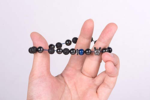 Karseer Crystal Bracelet, Magnetic Natural Stone Beaded Bracelet Stress Relief Elastic Bracelet with French Bulldog Design for Thanksgiving, Christmas, Valentine's Day, Birthday and Anniversary 6