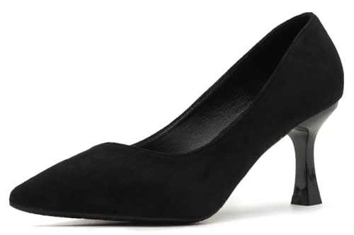 YooPrettyz Women Pointed Toe Classic Kitten Heel Dress Pump Office Dressy Casual Pump High Heels