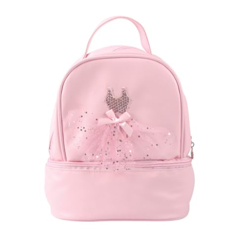 Mochila de ballet para niñas en cuero PU y gran capacidad para danza