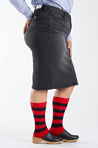 Slink - Premium Women's Plus Size Stretch Denim Skirt (Dark Grey)3