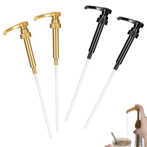 4-Pack Universal Syrup Pumps for Coffee & Beverages Fits 750ml to 1L Bottles