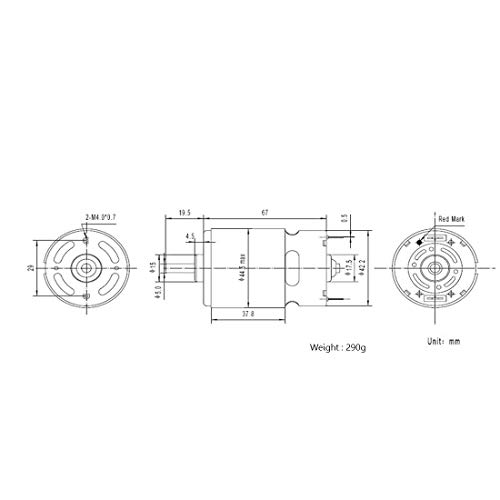 RS775 High RPM Torque 12V Brushed DC Big Strong Motor, DIY Project (RS-775, Multicolour)