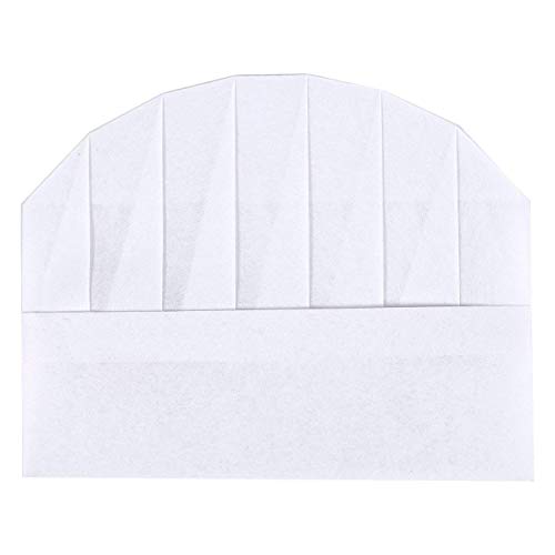Dcolor Gorro de Cocinero Desechable Gorro de CoccióN de Cocina No Tejido Gorro de Cocinero, Desechable (Blanco, 24 Piezas)