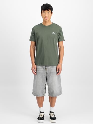 Alpha Industries Basic T Small Logo T-Shirt für Herren Olive – Ansicht 3