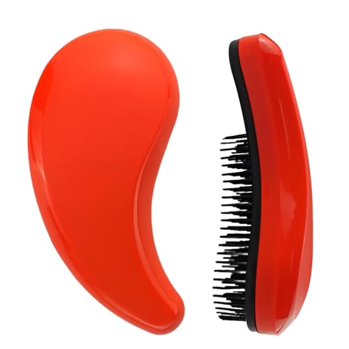 Comma-Shaped Small Dog Brush, Puppy Essentials (Orange)
