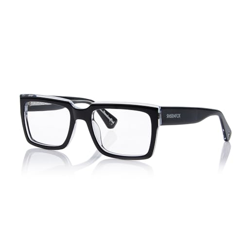 Image of Shisen Fox Kokoro 2.0 Rectangular Acetate Spectacles Frames for Men & Women with Demo Lenses | Classic Full Rim Eye Frames for Men & Women Durable Specs Frame