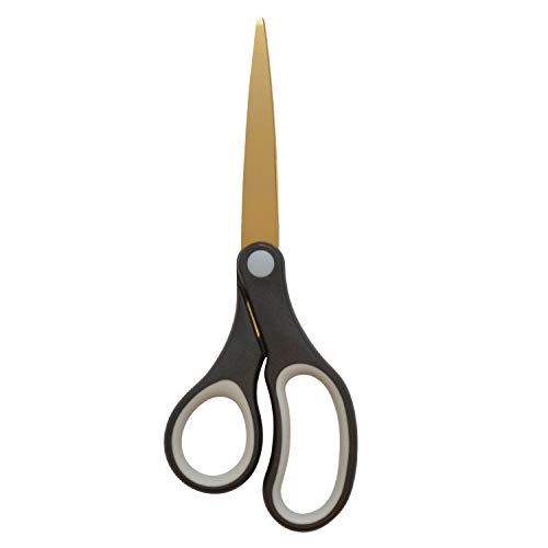 Westcott 55847 8-Inch Titanium Scissors For Office And Home, Black/Gold, 2 Pack #TOP3