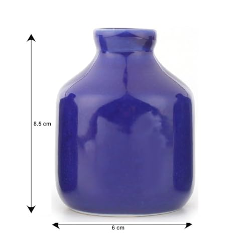 Image of Mkd2 Rise Ceramic Reed Diffuser Pot I Empty Aroma Pot - Set of 3 (Blue) for Home Decor, Decoration, Fragrance, Gifts