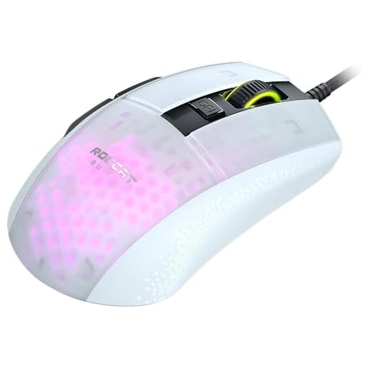 ROCCAT Mouse óptico Pro branco extremamente leve para jogos Burst Pro