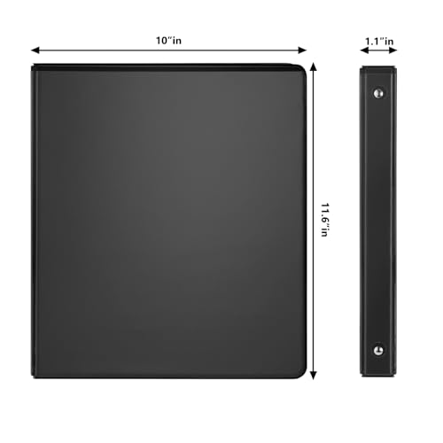 Image of COMIX Sturdy 3 Ring Binder 0.5 Inch with Clear View Cover | PVC-Free Heavy Duty Binders,2.4mm Board,Holds 100 Letter Sheets,Wholesale for Offices,Schools & Classrooms,36 Pack (Black)