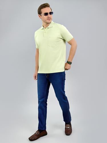 Image of Monte Carlo Mens Regular Fit Half Sleeve Solid Polo Neck T-Shirt (Pack of 1)