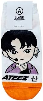 A BLANK Women's Kpop Cartoon Character Socks - Made in Korea (Seonghwa, Mingi, Hongjoong, Jongho, San, Wooyoung, Yeosang, Yunho, A TEEnage Z)