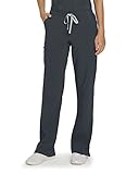 Urbane Women's Drawstring Elastic Cargo Scrub Pant, Graphite, Small
