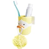 V-Ting Kinder Studenten Ente Zahnputzbecher Zahnbürstenhalter Bad Badezimmer Becher Glas Badekugel Halter Halterung Toilette WC Zahncreme Zahnpasta (Gelb)