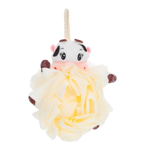 Happyyami 動物の漫画のシャワーバス用ヘチマ:子供用ボディヘチマ、かわいいバススポンジ、プーフ、ボ ラバー、子供用、赤ちゃん用、洗顔、 除去用メッシュスポンジ