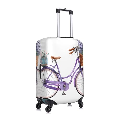 Lavender Bicycles Elastic Travel Luggage Cover, Washable Spandex Suitcase Protector, Anti-Scratch Fits 18-32 Inch3