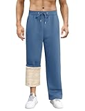 Caractéristique:Pantalon homme hiver de survêtement en polaire sherpa ont une taille élastique et un cordon de serrage pour s'adapter à votre silhouette.Deux grandes poches latérales vous offriront plus de commodité lorsque vous sortez et offrent un havre de chaleur pour votre main.Le style de jambe droite peut s'adapter à différentes silhouettes,et est un choix confortable.Ces détails de conception vous offrent une expérience de port confortable.