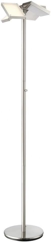 Lite Source LED Floor LAMP, Brushed Nickel, LED Panel 12.5Wx4 LS-83210BN, Silver, 71.00x14.00x14.00