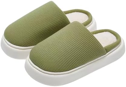 LQX Fuzzy House Slippers for Woman Men, Non-Slip Platform Slippers, Outdoor Indoor Warm Plush Bedroom Slippers Shoes