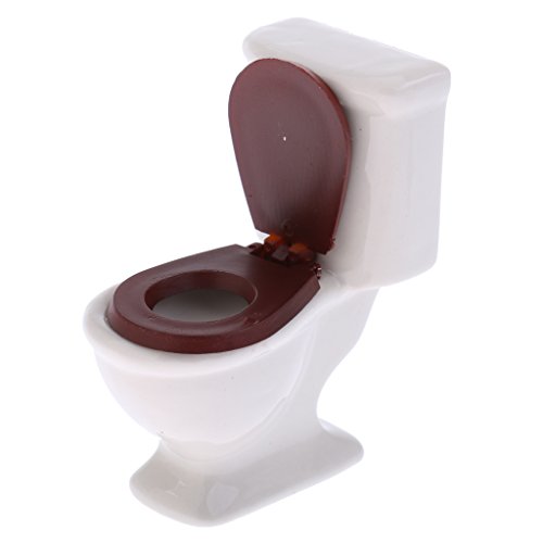 Fenteer 1/12 Puppenhaus Badezimmer Möbel - Mini Badewanne + Waschbecken + Toilette - 3tlg/Set – Bild 5