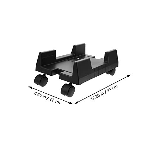Soporte móvil para CPU Tofficu con frenos ajustable, rack para torre de computadora para escritorio, práctico soporte para chasis PC para hogar y oficina miniatura 3