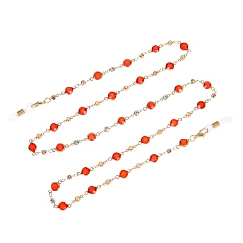 Image of Colorful Beaded Eyeglass Chains for Women - Sunglasses, Spectacle, and Reading Glasses Neck Cord Strap Holder (Beads Chain -Red)
