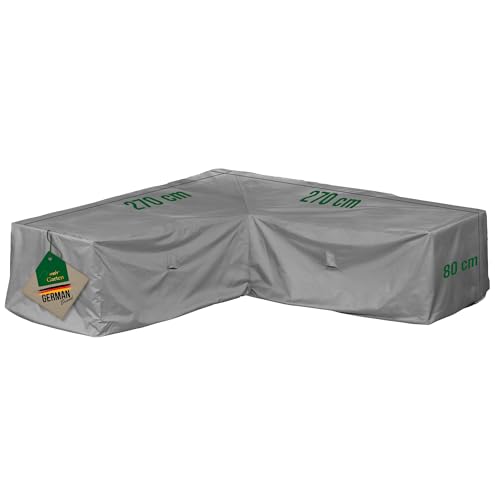 Mehr Garten Housse de Protection pour canapé d'angle de Jardin | 270 x 270 x 80 cm | Polyester tissé Oxford 600D, Couleur : Gris