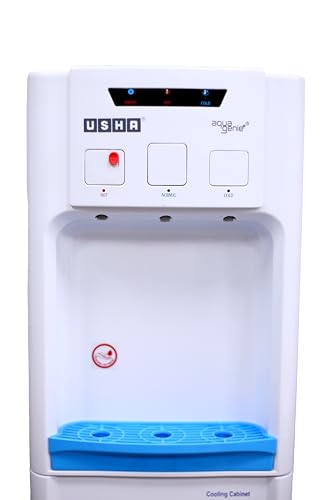 Image of Usha Aquagenie Cooling Cabinet Water Dispenser for 20 Litre Bottle with Refrigerator Hot and Cold Automatic, White