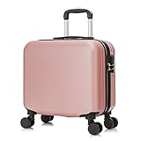yotefe 18'' Underseat Luggage with Multi-directional Spinner Wheels Lightweight Hardshell Underseater Carry on Luggage for Airplanes (New Rose Gold)