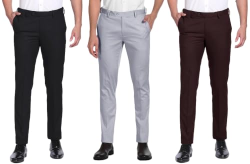 Image of Men's Slim Fit Formal Trousers | Office & Business Wear Pants For Men