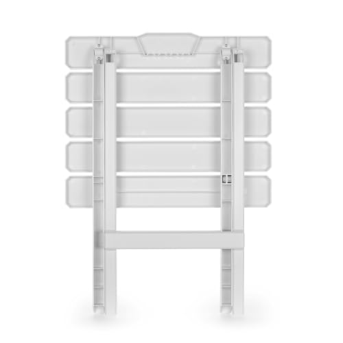 Image of Camco Adirondack Style Folding Plastic Large Table with Footrest Design and Easy to Setup Construction for Indoor or Outdoor Use, White