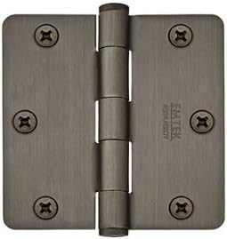 Emtek 9200 Steel Hinges (Pair) - HD - 1/4" Radius Corners - 3 1/2" x 3 1/2" - 9202319 - Flat Black (US19)
