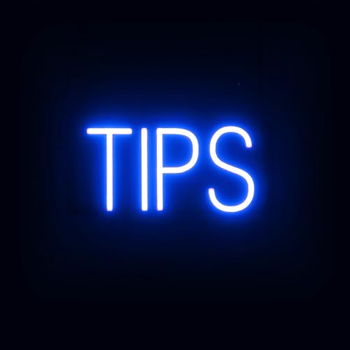 Image of SpellBrite LED Neon TIPS Sign for Business - Blue, 14 inch x 6 inch | Ultra-Bright Click-Together Signage for Bars & Restaurants, with Visibility from 500 ft - 8 Animations, 6 Brightness Levels